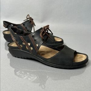 Naot Black and Brown Women's Sandals | size 39 | (A-1520)